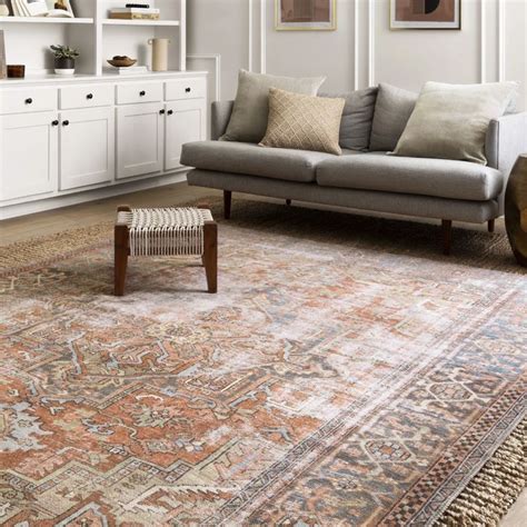 skye persian inspired terracotta/beige area rug